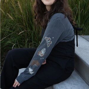 Stay Home Club Grey Moths Long Sleeve Tee